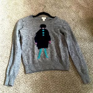 J. Crew. Grey Intarsia with French Woman